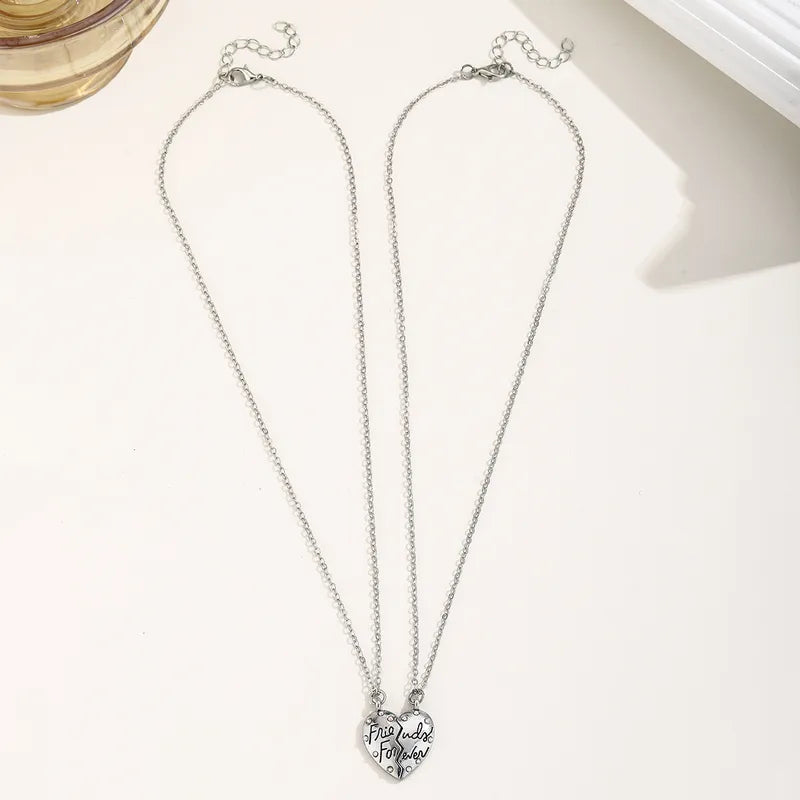 Lot de 2 Colliers D'amitié - Coeur - BFF - Best Friends Forever - Fantaisie - Pendentif et Chaine Argenté - Amitié