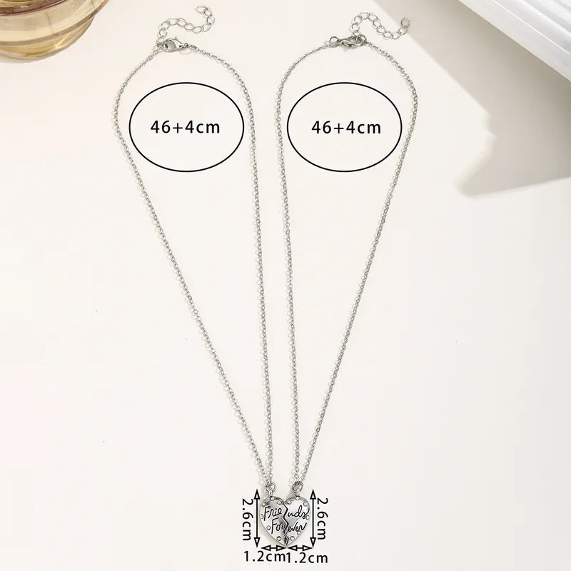 Lot de 2 Colliers D'amitié - Coeur - BFF - Best Friends Forever - Fantaisie - Pendentif et Chaine Argenté - Amitié