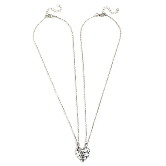 Lot de 2 Colliers D'amitié - Coeur - BFF - Best Friends Forever - Fantaisie - Pendentif et Chaine Argenté - Amitié