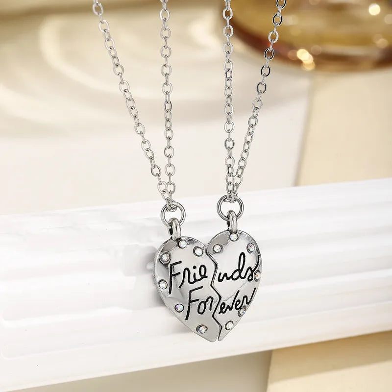 Lot de 2 Colliers D'amitié - Coeur - BFF - Best Friends Forever - Fantaisie - Pendentif et Chaine Argenté - Amitié