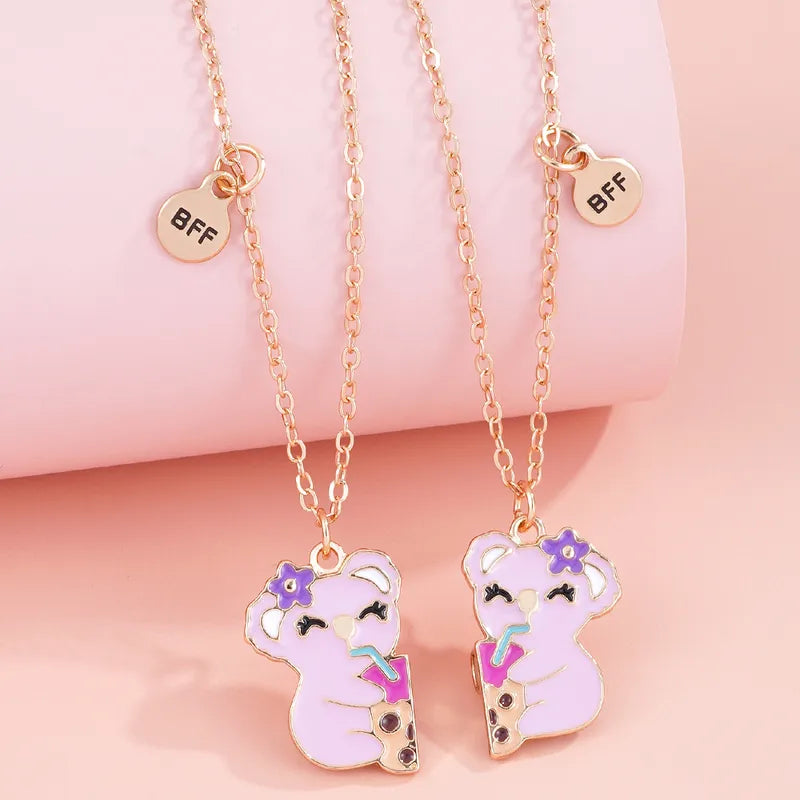 Lot de 2 Colliers D'amitié Aimanté - Koala - Couleur Bonbon Mignon - BFF - Best Friends Forever - Amitié - Fantaisie - Pendentif Aimanté