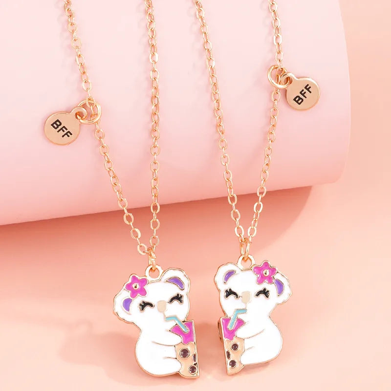 Lot de 2 Colliers D'amitié Aimanté - Koala - Couleur Bonbon Mignon - BFF - Best Friends Forever - Amitié - Fantaisie - Pendentif Aimanté