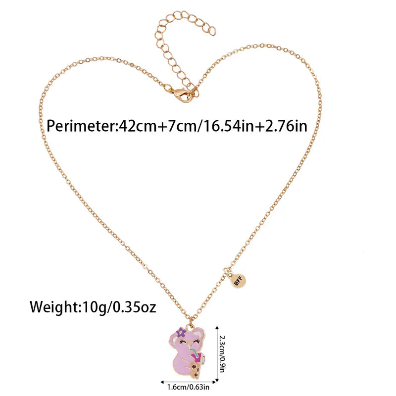 Lot de 2 Colliers D'amitié Aimanté - Koala - Couleur Bonbon Mignon - BFF - Best Friends Forever - Amitié - Fantaisie - Pendentif Aimanté