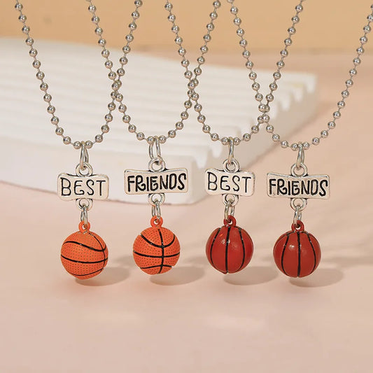 Lot de 2 Colliers BFF - Ballon de Basket - BFF - Best Friends Forever - Amoureux Couple Amitié