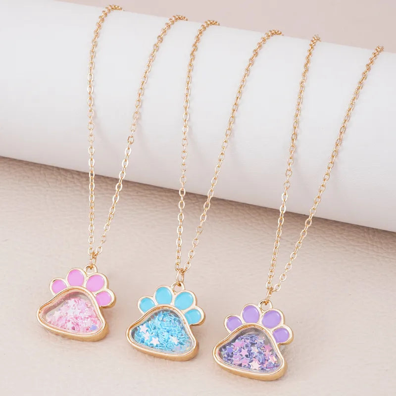Collier Patte Chien Chat - Mignon - Pendentif intérieur Paillettes Etoile