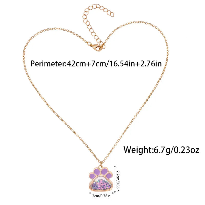 Collier Patte Chien Chat - Mignon - Pendentif intérieur Paillettes Etoile