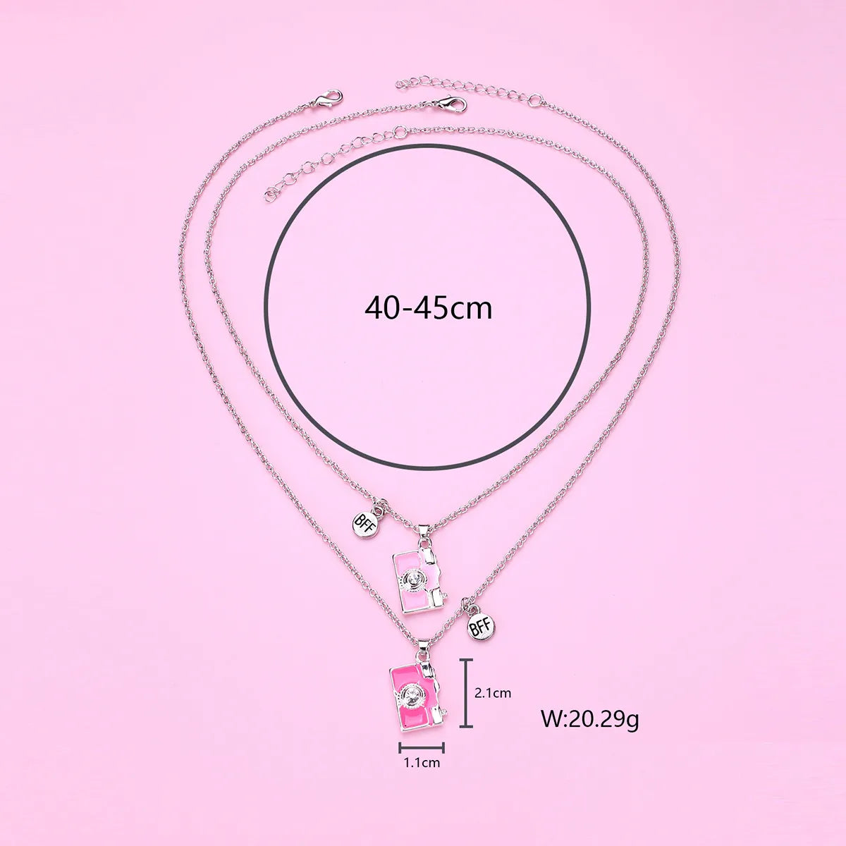 Lot de 2 Colliers BFF - Appareil Photo - Best Friends Forever