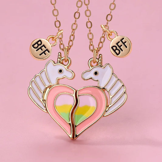 Lot de 2 Colliers D'amitié Aimanté - Licorne - BFF - Best Friends Forever - Amitié