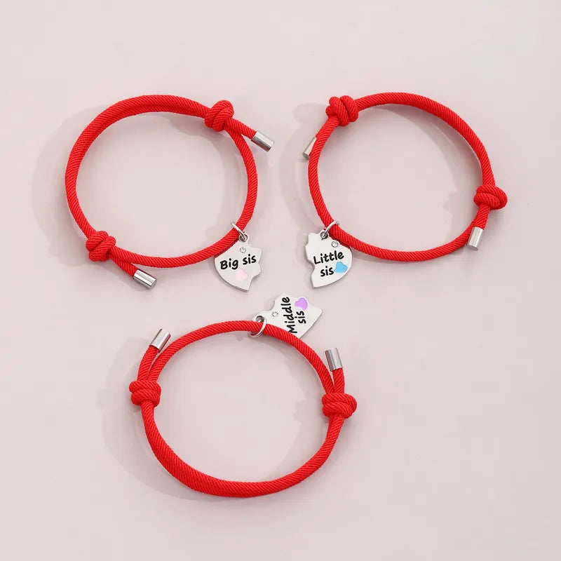 Set mit 3 verstellbaren Kordelarmband-Mutter-Töchtern – Familie, Eltern, Kind, Mutter, Schwester, Mädchen – Fantasie – Schmetterlinge-Anhänger