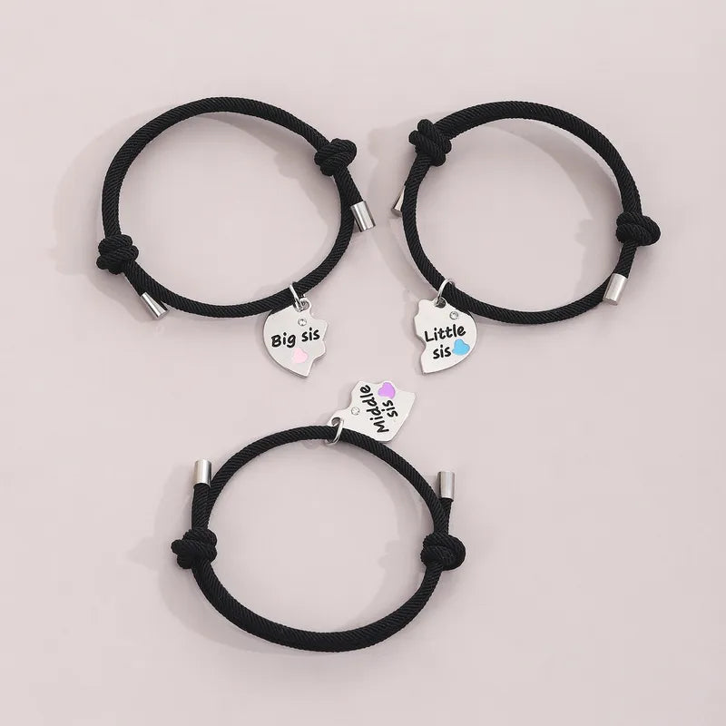 Set mit 3 verstellbaren Kordelarmband-Mutter-Töchtern – Familie, Eltern, Kind, Mutter, Schwester, Mädchen – Fantasie – Schmetterlinge-Anhänger