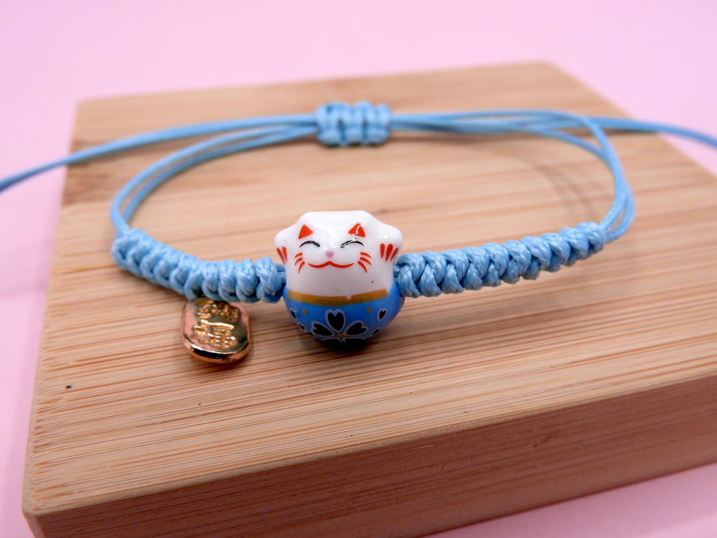 Adjustable Cord Bracelets Chinese Lucky Cat - Cat Lovers - Fantasy - Cord Bracelet