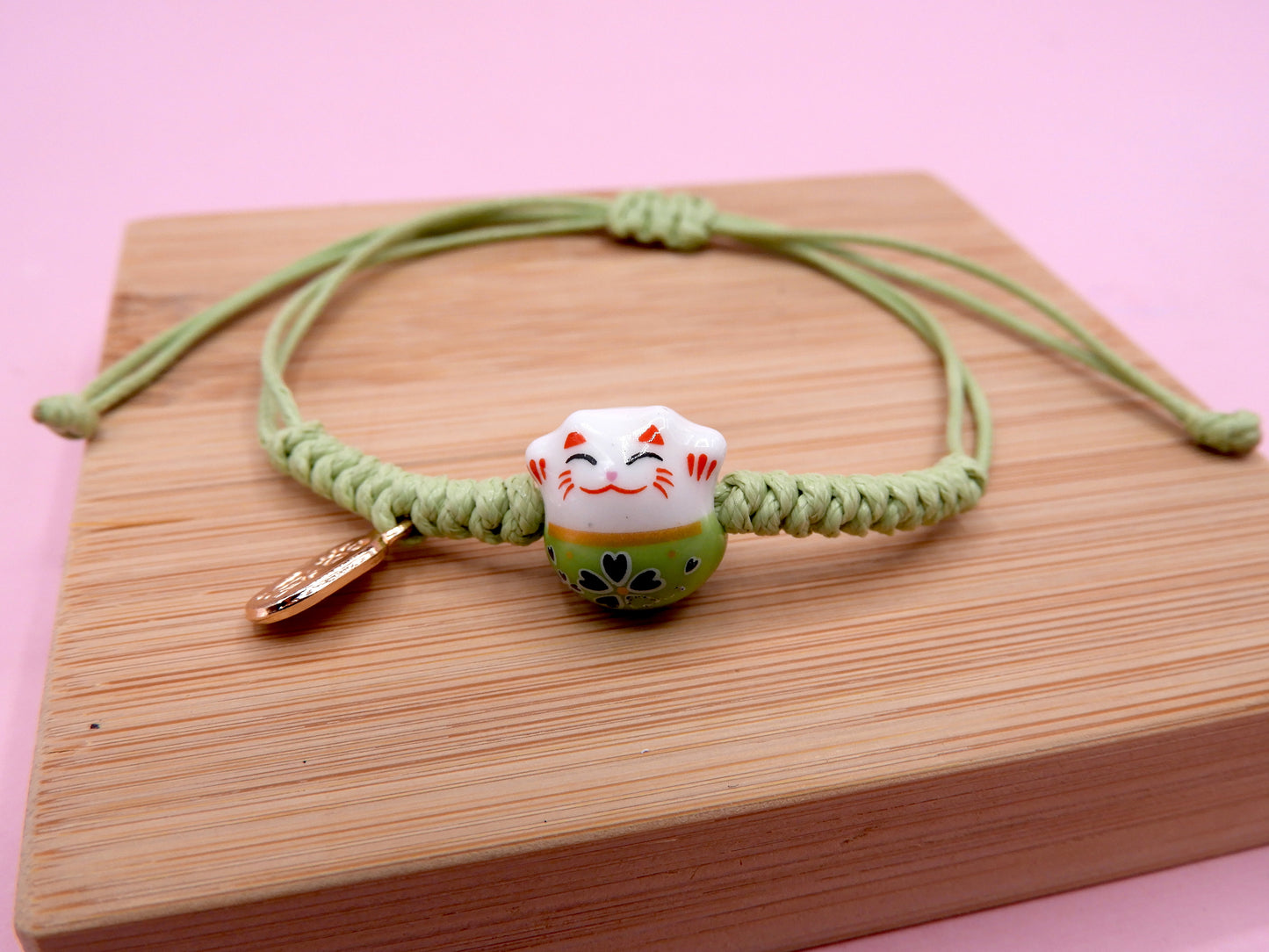 Adjustable Cord Bracelets Chinese Lucky Cat - Cat Lovers - Fantasy - Cord Bracelet