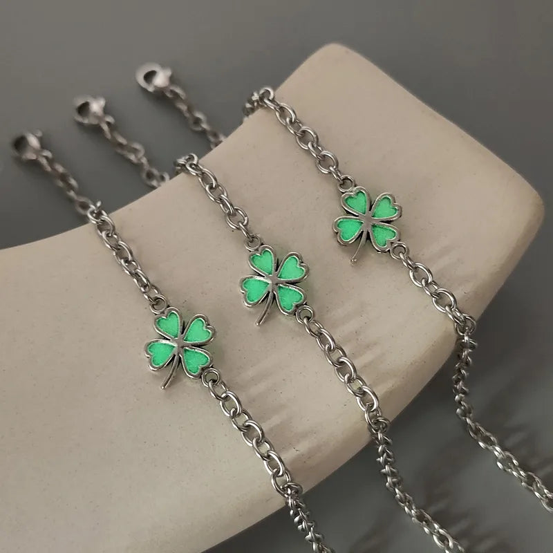 Lot de 3 Bracelets Maillons D'amitié - Trèfles à 4 Feuilles - BFF - Best Friends - Acier Inoxydable