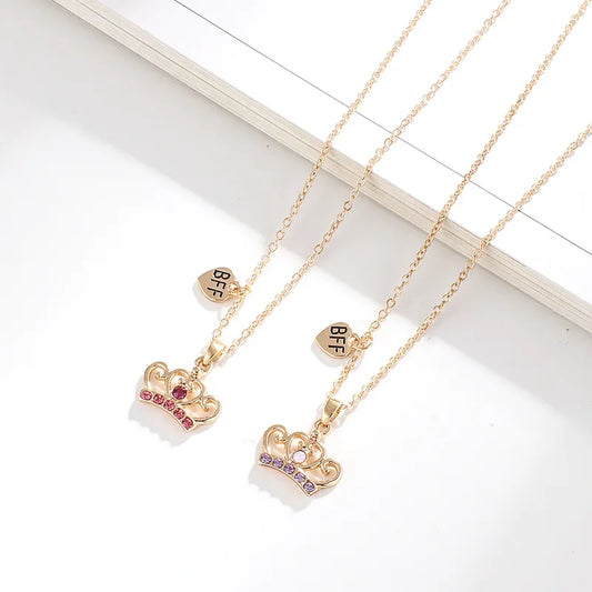 Lot de 2 Colliers D'amitié - Couronne de Princesse - BFF - Best Friends Forever - Fantaisie - A Partager