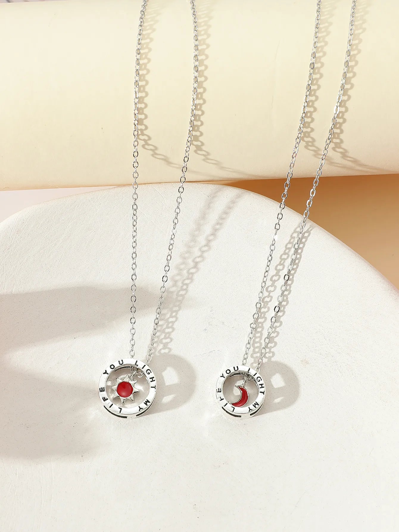 Lot de 2 Colliers BFF avec Carte - Lune Soleil - Montagne Mer - Best Friends Forever - Amitié - Promesse petit doigt