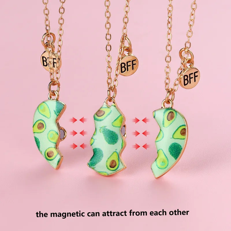 Lot de 3 Colliers BFF Aimanté - Coeur Avocat - Best Friends Forever - Amitié - Pendentif