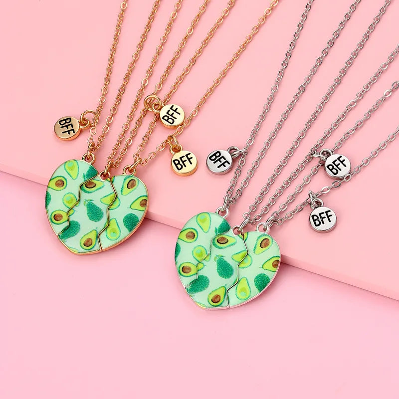 Lot de 3 Colliers BFF Aimanté - Coeur Avocat - Best Friends Forever - Amitié - Pendentif