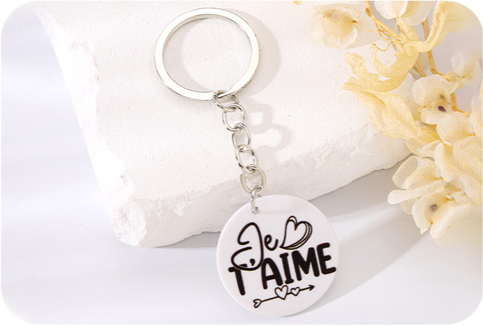 Porte Clés - Message Je T'aime - Pendentif Sac - Coeur Amour