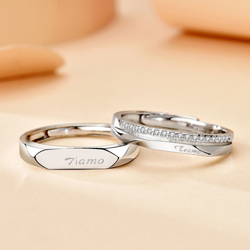 Set mit 2 Heartbeat Heartbeat Freundschaftsringen – BFF Best Friends Loving Couple – Verstellbare Ringe – Elektrokardiogramm