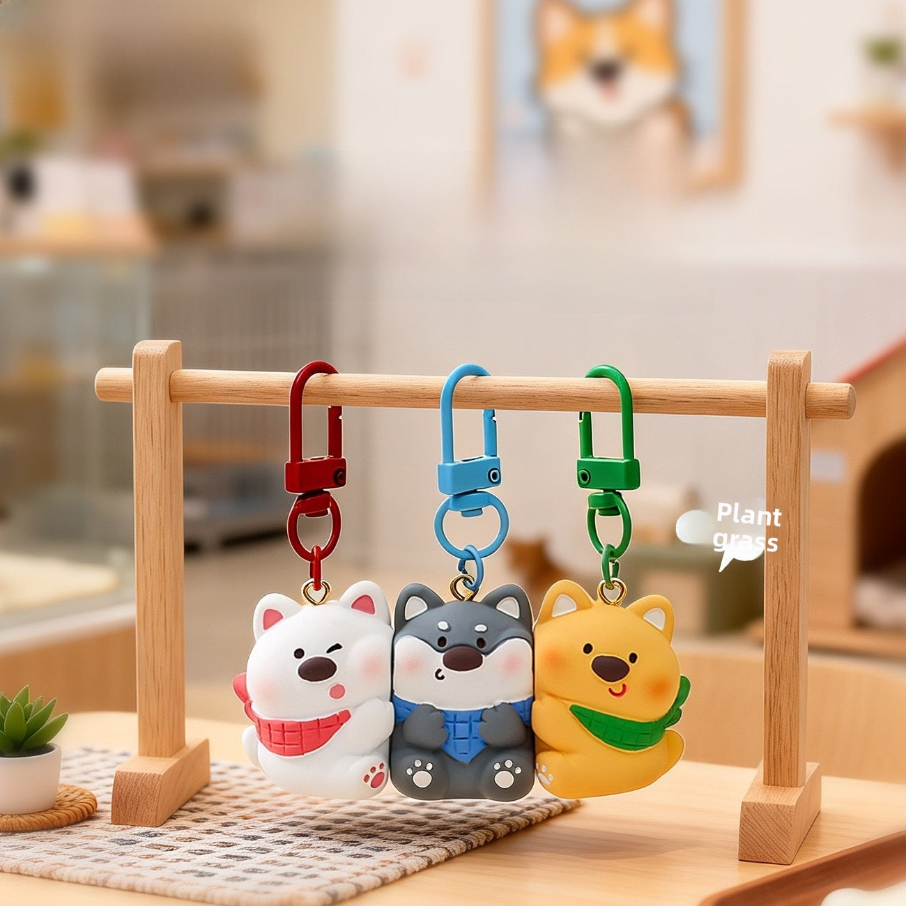 Porte Clés Trio - Mignon Chiens - A Partager à 3 - Aimanté - Amoureux - Meilleurs Amis - Pendentif Sac - BFF - Best Friends - Amitié