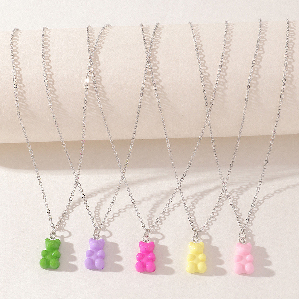 CHILD - Chain Necklace Little Candy Bear Resin Colorful Bohemian