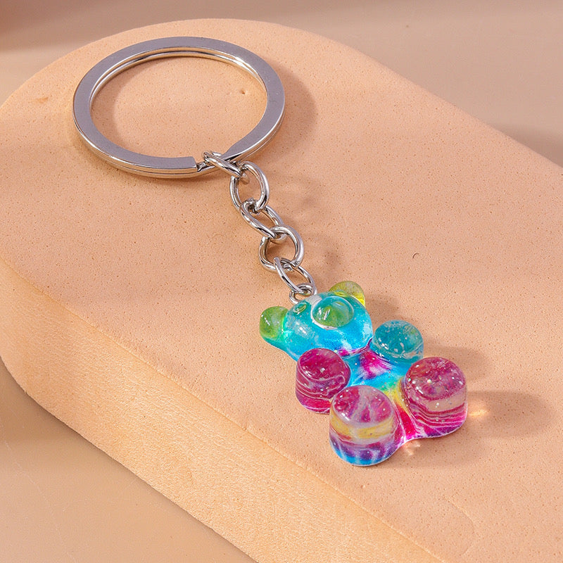 Porte Clés - Ourson Bonbon - Arc en Ciel - Pendentif Sac - Kawaii Mignon