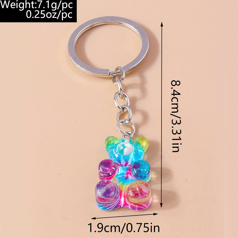 Porte Clés - Ourson Bonbon - Arc en Ciel - Pendentif Sac - Kawaii Mignon