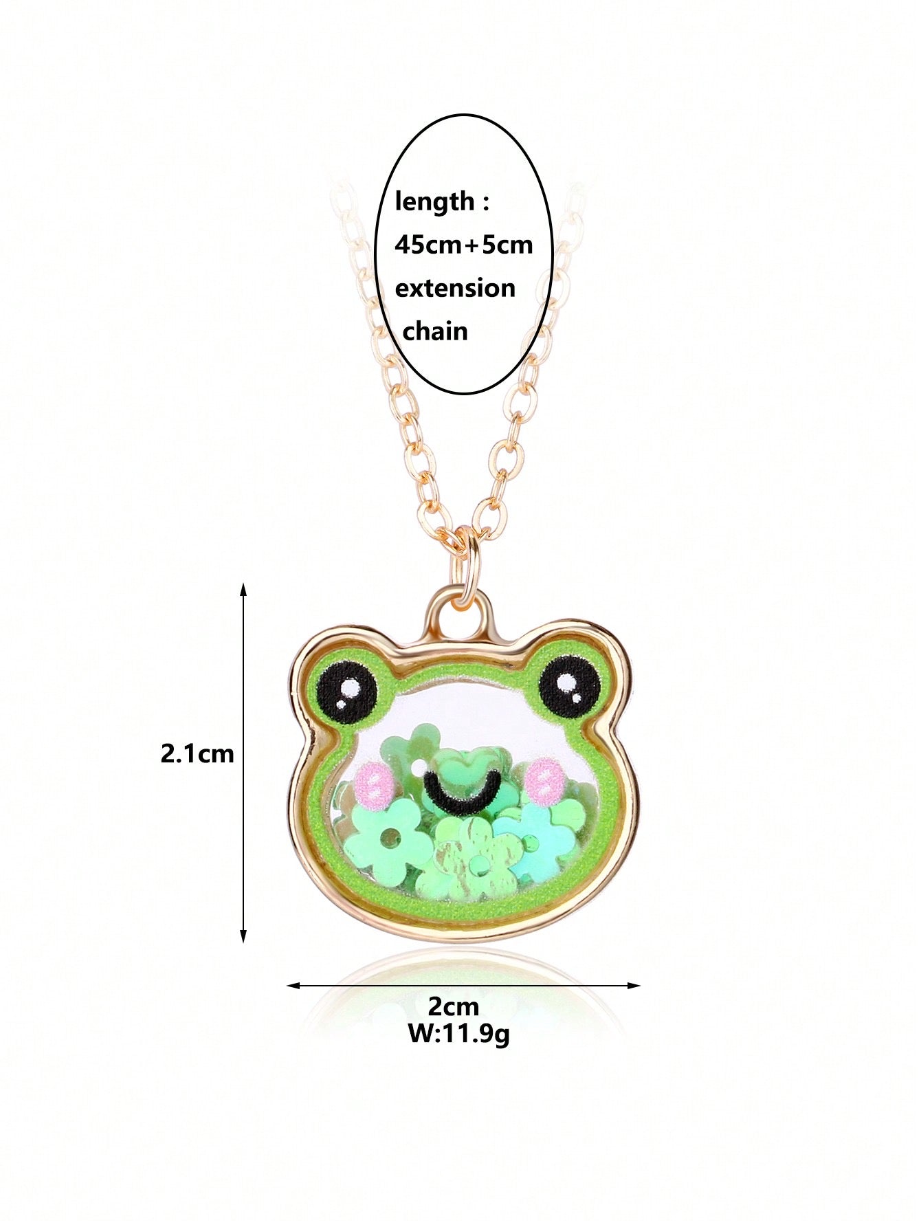 Collier Panda - Grenouille - Vache - Mignon - Pendentif intérieur Paillettes Etoile Coeur Perles Phosphorescent