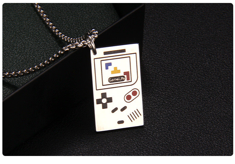 Fantasy Video Game Controller Pendant Chain Necklace - Game Gamer Humor - Game Console - Stainless Steel