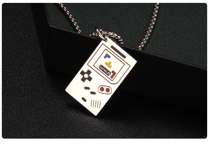 Fantasy Video Game Controller Pendant Chain Necklace - Game Gamer Humor - Game Console - Stainless Steel