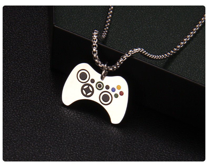 Fantasy Video Game Controller Pendant Chain Necklace - Game Gamer Humor - Game Console - Stainless Steel