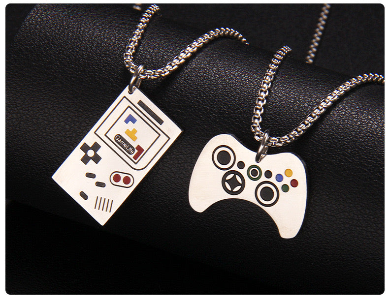 Fantasy Video Game Controller Pendant Chain Necklace - Game Gamer Humor - Game Console - Stainless Steel