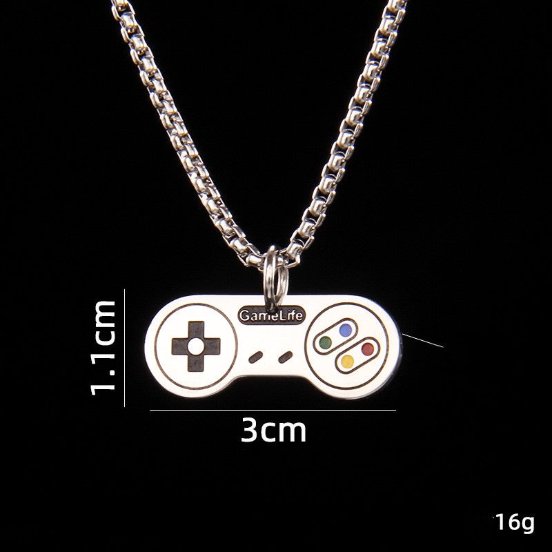 Fantasy Video Game Controller Pendant Chain Necklace - Game Gamer Humor - Game Console - Stainless Steel