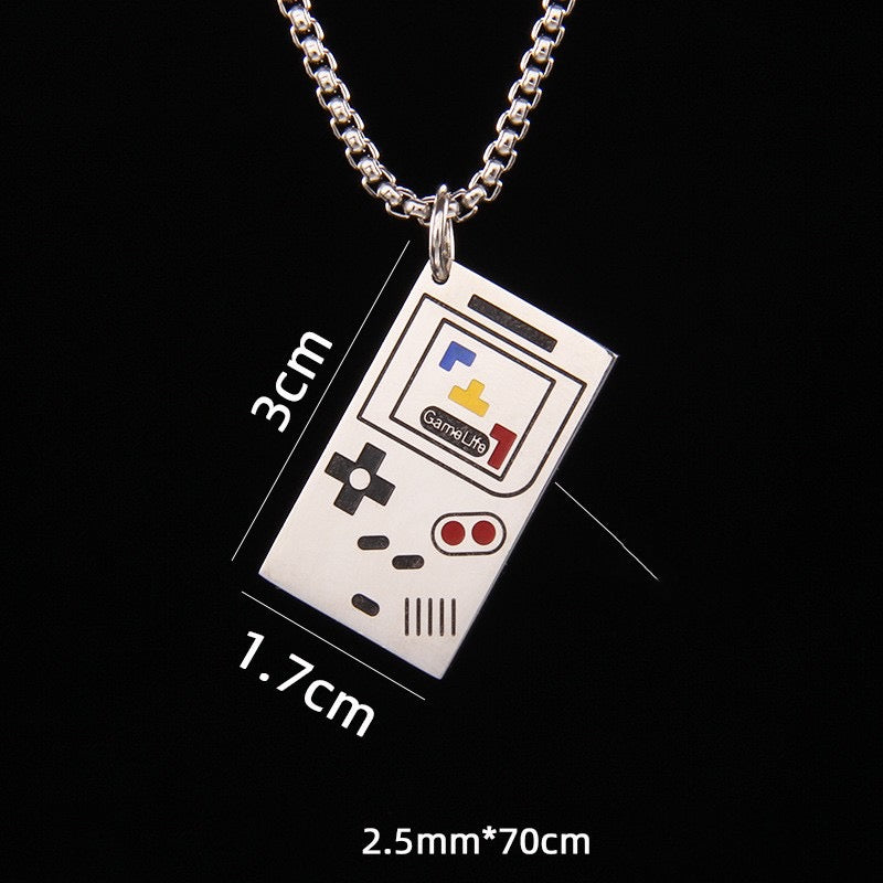 Fantasy Video Game Controller Pendant Chain Necklace - Game Gamer Humor - Game Console - Stainless Steel