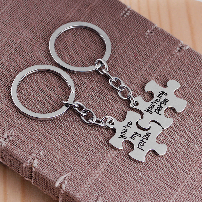 Porte Clés - Puzzle - You're my Person - Séparé en deux à partager - Amoureux Couple Amitié - BFF - Best Friends Forever