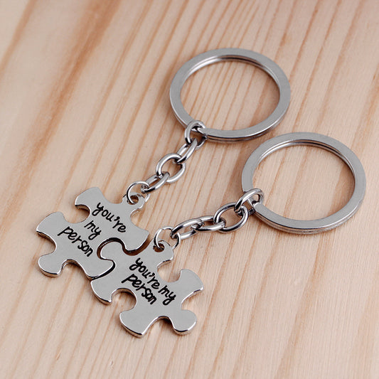 Keychain | Puzzle You're my Person Split in two to share | Lovers | Best Friends | BFF Best Friends Bag Pendant