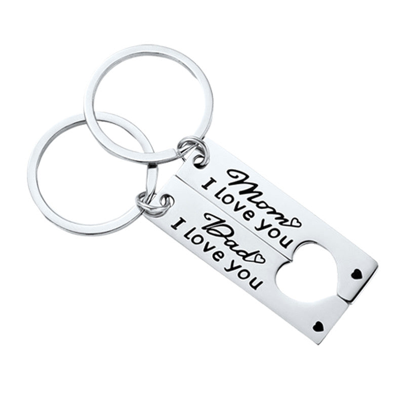 Porte Clés - Séparé en deux à partager - Acier Inoxydable - Message - Parents Maman Papa | Amoureux - Meilleurs Amis - Pendentif Sac - Best Friends