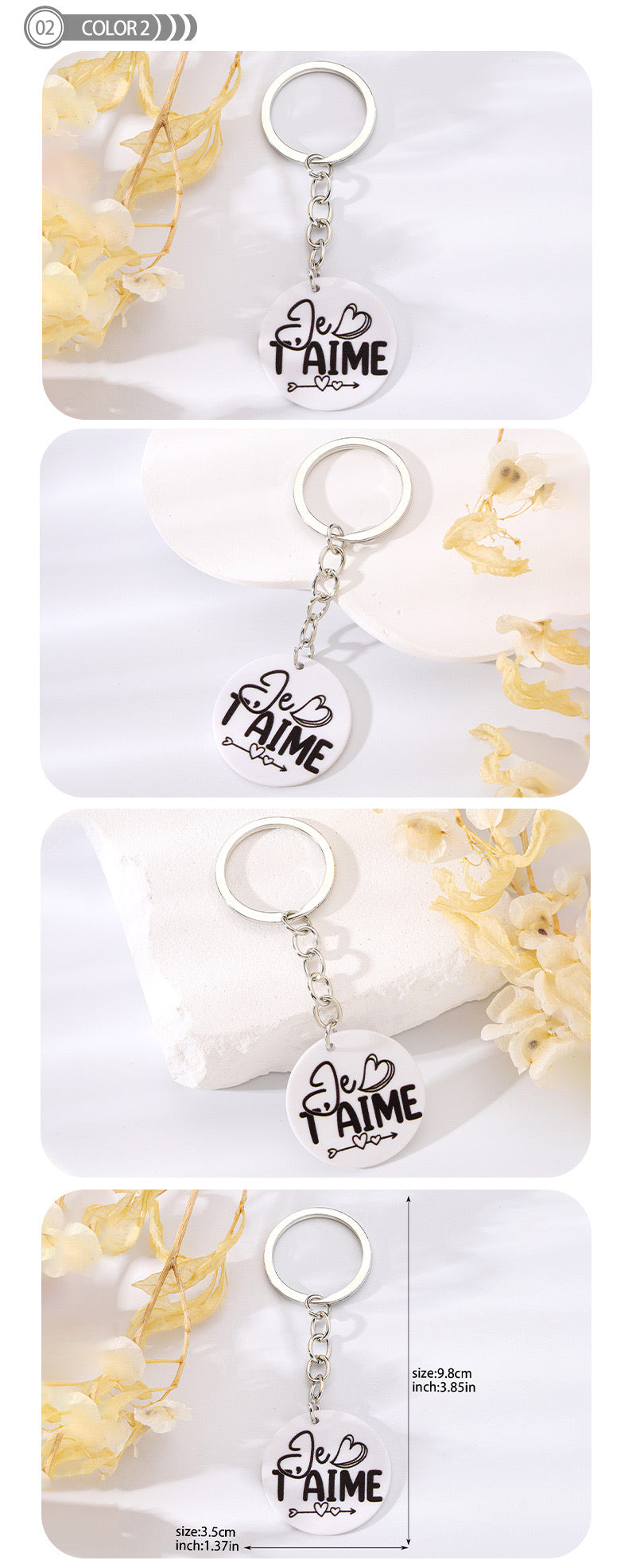 Porte Clés - Message Je T'aime - Pendentif Sac - Coeur Amour