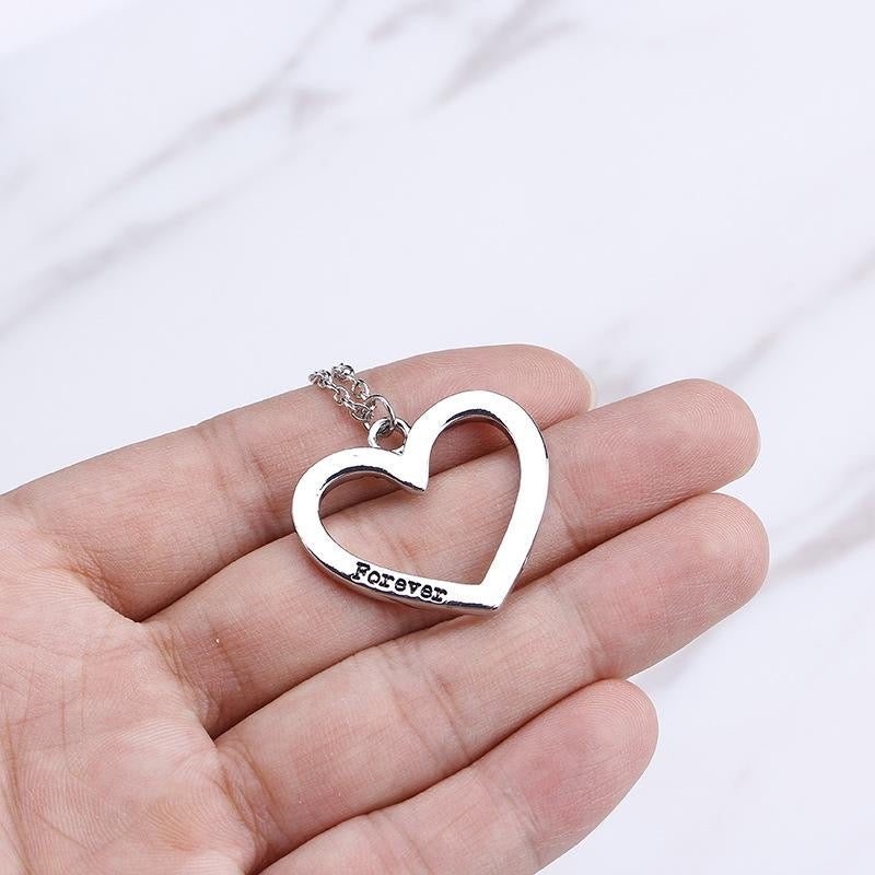 Set of 3 Chains Friendship Necklaces Rings Hearts - BFF Best Friends Forever - Fantasy - Pendant and Silver Chain