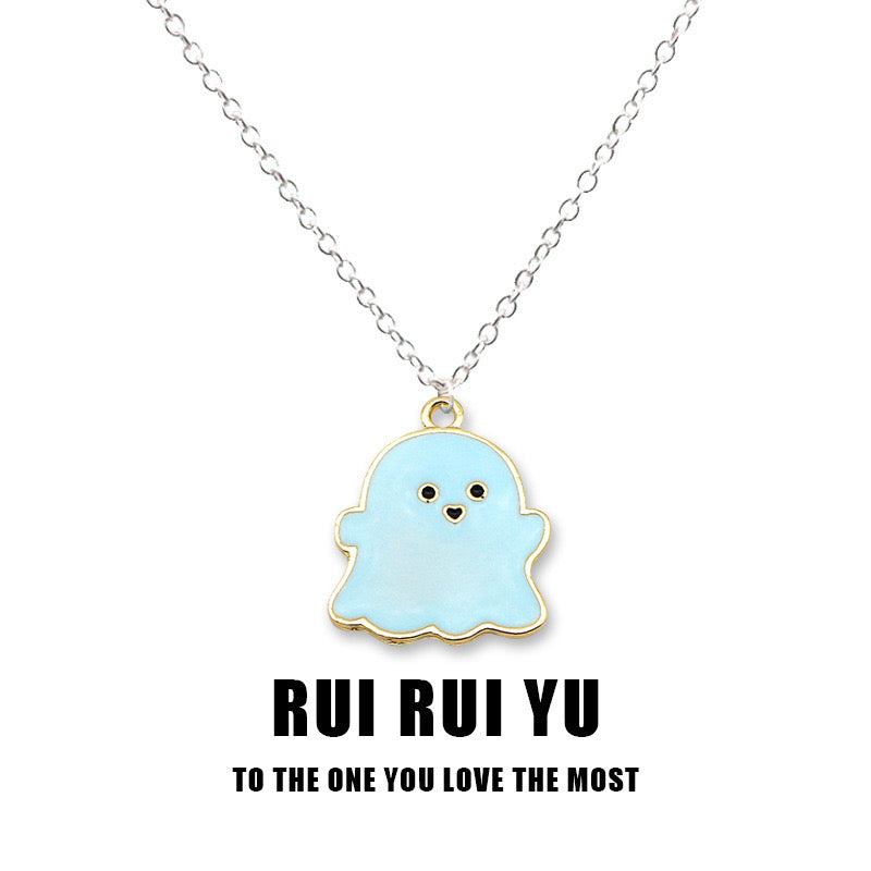 Fashion Necklace - Cute Ghost Unisex Pendant - Alloy