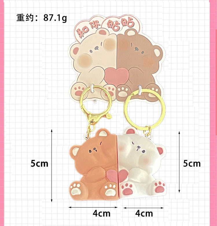 Porte Clés - Mignon Ourson - A Partager - Aimanté - Amoureux - Meilleurs Amis - Pendentif Sac - BFF - Best Friends - Amitié (Copie)