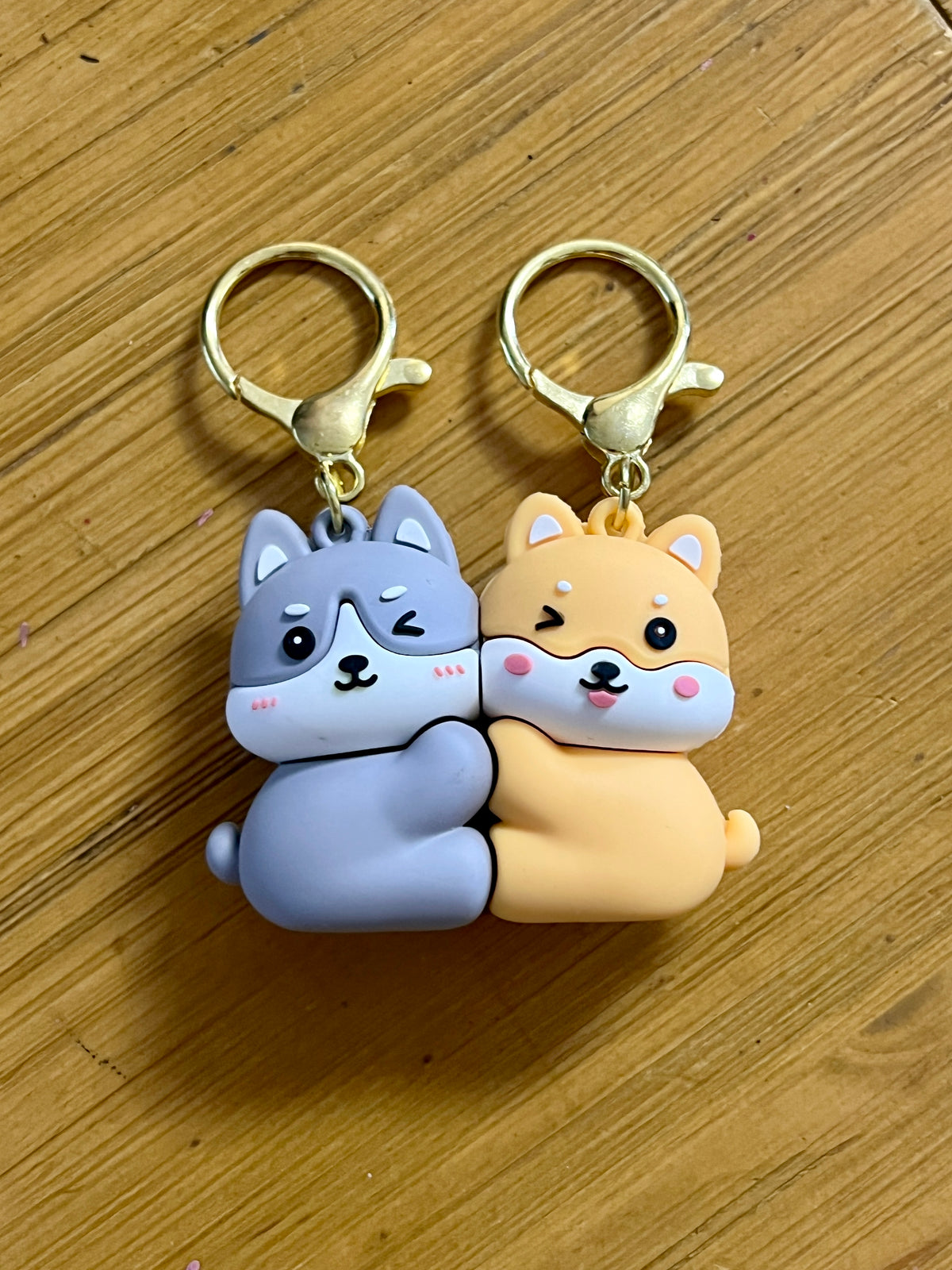 Porte Clés - Mignon Fox Chien - A Partager - Aimanté - Amoureux - Meilleurs Amis - Pendentif Sac - BFF - Best Friends - Amitié