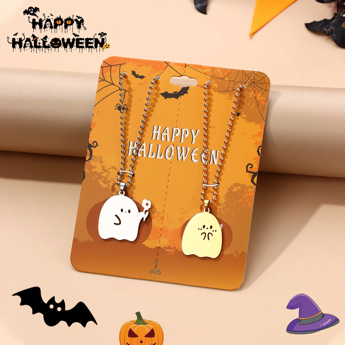 Fashion Necklace - Cute Ghost Unisex Pendant - Alloy