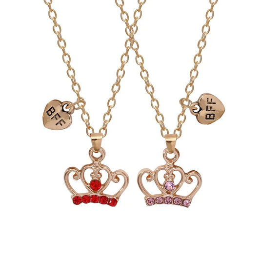 Lot de 2 Colliers D'amitié - Couronne de Princesse - BFF - Best Friends Forever - Fantaisie - A Partager