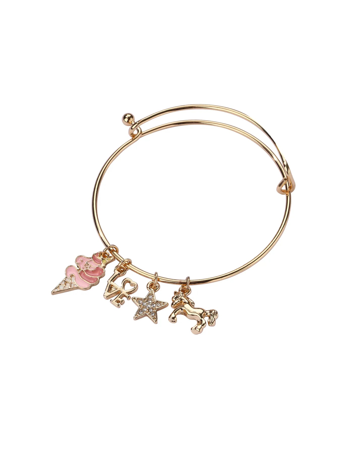 Bracelet Breloques avec Carte - Sucette Licorne Glace - Fantaisie - Mignon