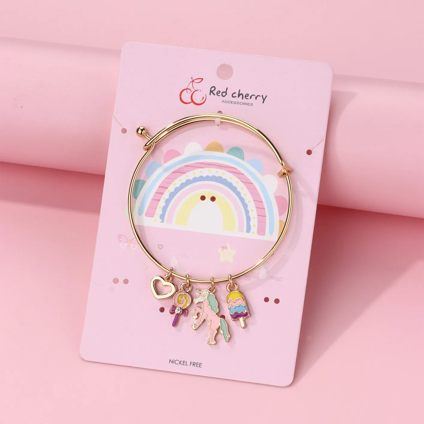 Bracelet Breloques avec Carte - Sucette Licorne Glace - Fantaisie - Mignon