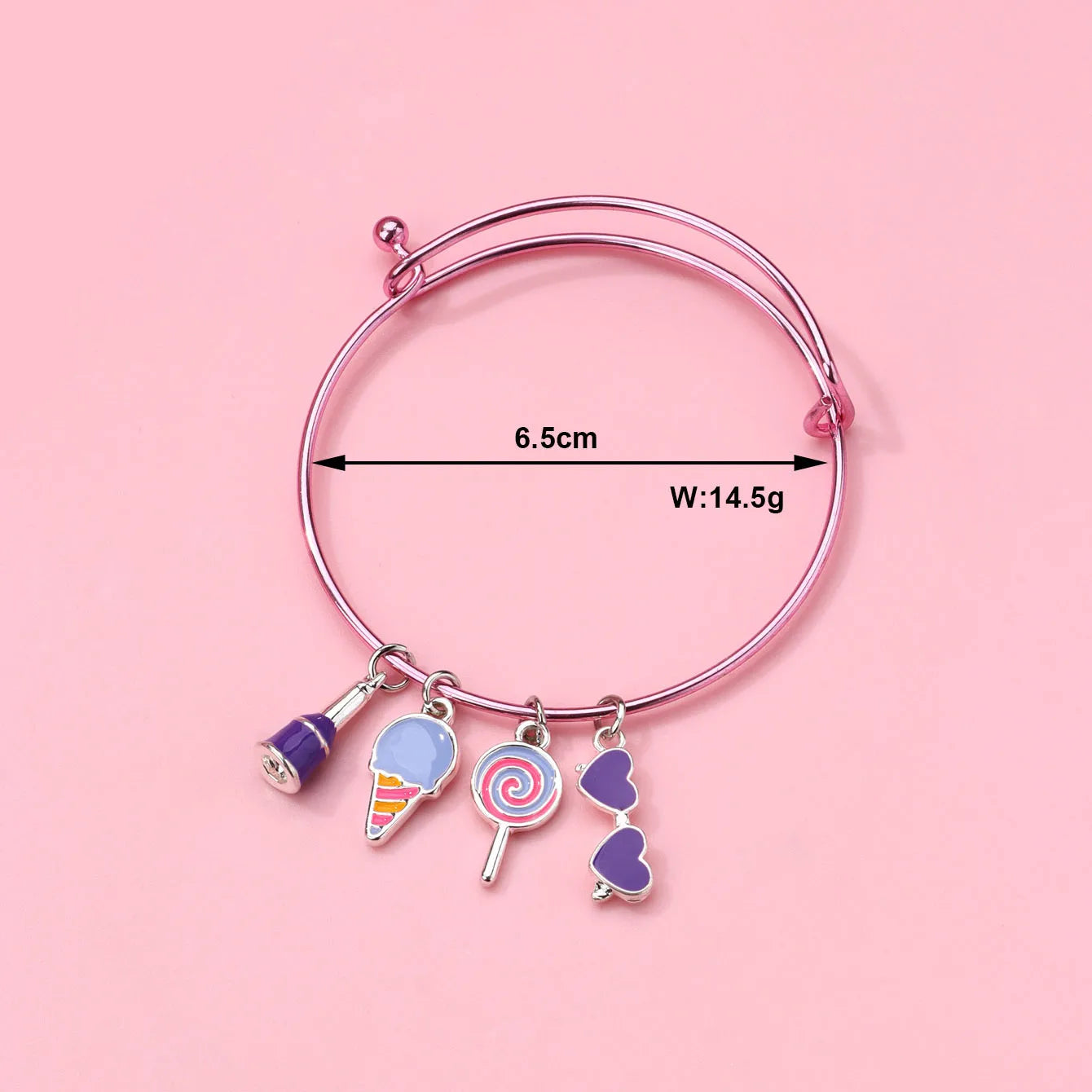 Bracelet Breloques avec Carte - Sucette Licorne Glace - Fantaisie - Mignon