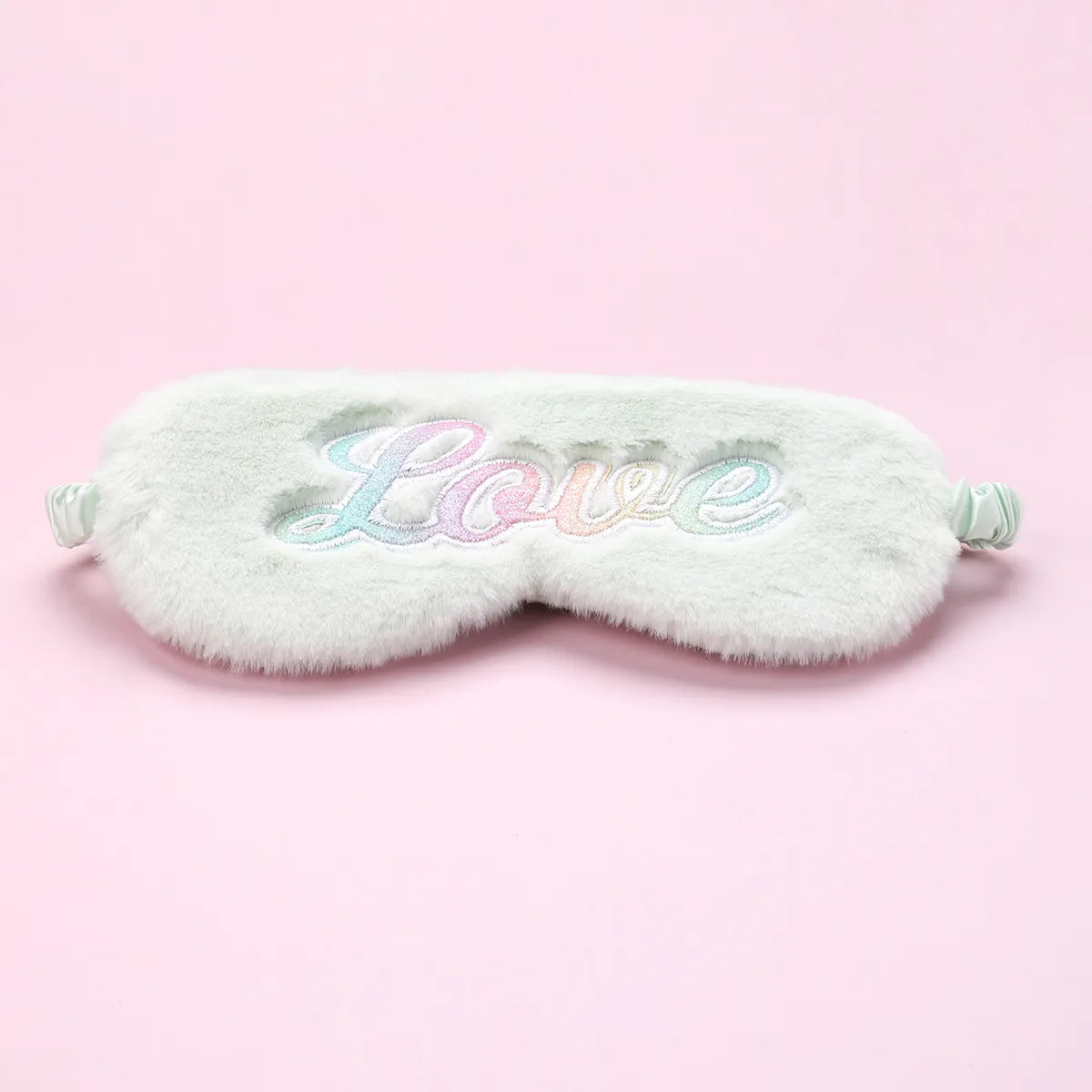 Rêves Doux - Masque Nuit pour Dormir - Enfant Mignon - Doux Peluche - Broderie Arc en Ciel - Couleurs Pastels