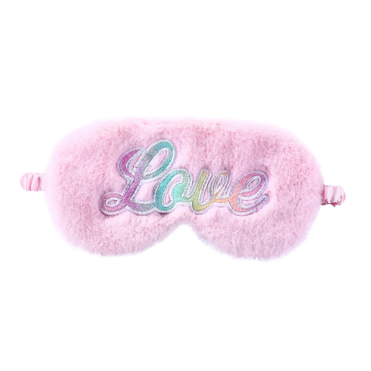 Rêves Doux - Masque Nuit pour Dormir - Enfant Mignon - Doux Peluche - Broderie Arc en Ciel - Couleurs Pastels