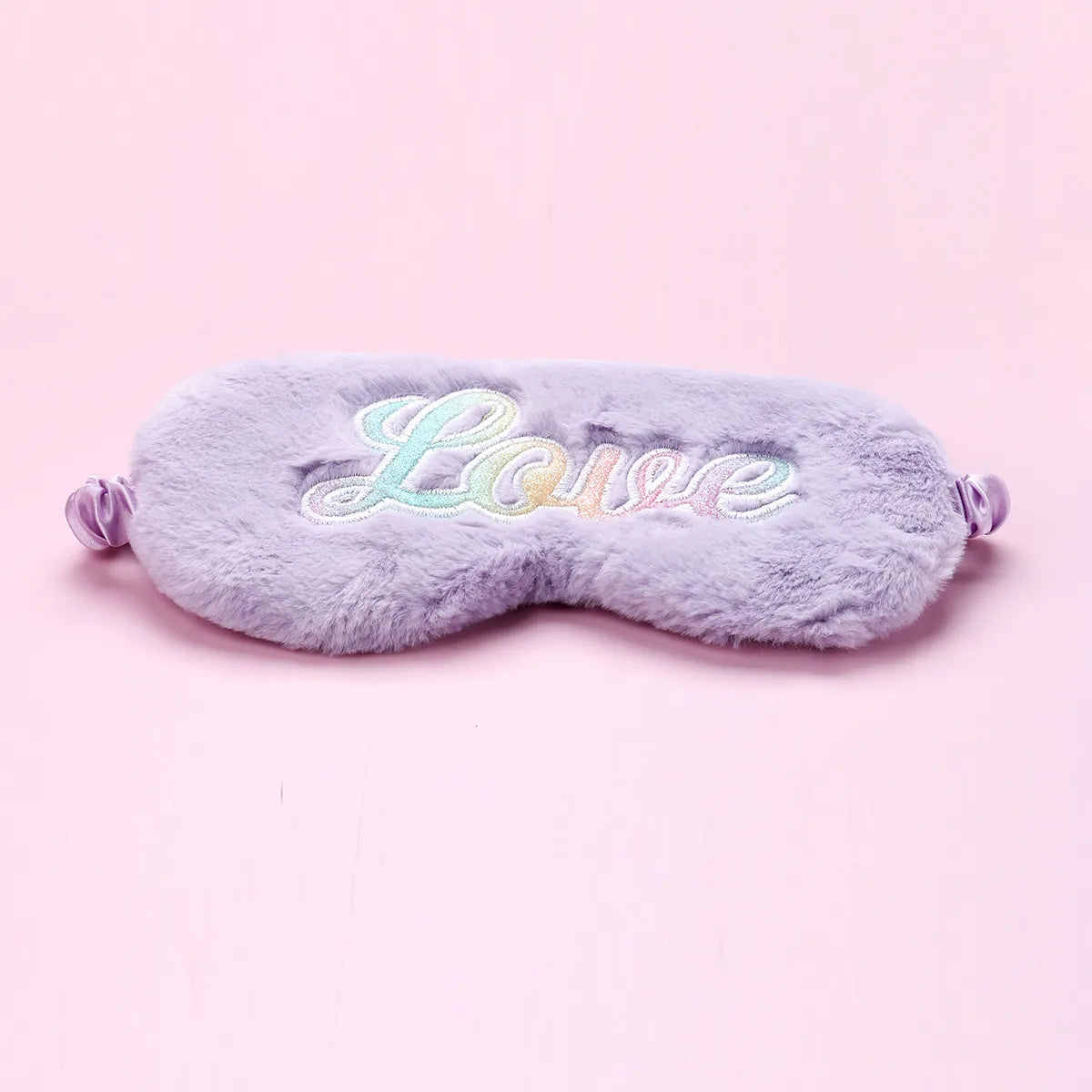 Rêves Doux - Masque Nuit pour Dormir - Enfant Mignon - Doux Peluche - Broderie Arc en Ciel - Couleurs Pastels